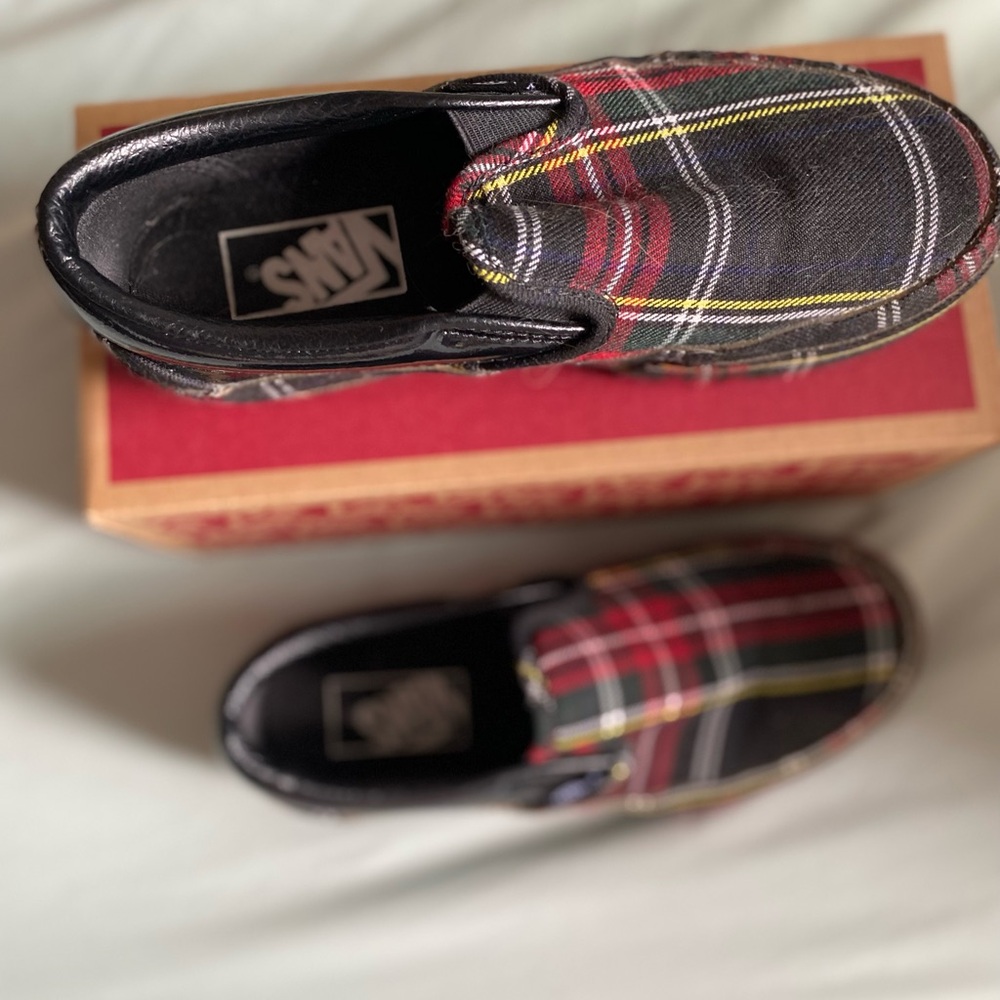 Vans Plaid Platform Slip-On in Red, Black & Yellow - Picture 3 of 7